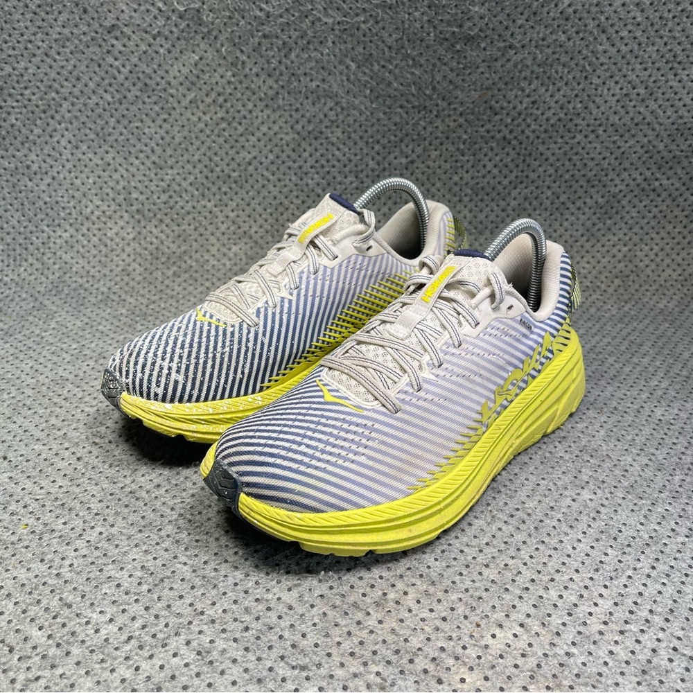 Hoka One One Rincon 2 Grey Neon Running Shoes Size 8.5 Women’s - Picture 2 of 10